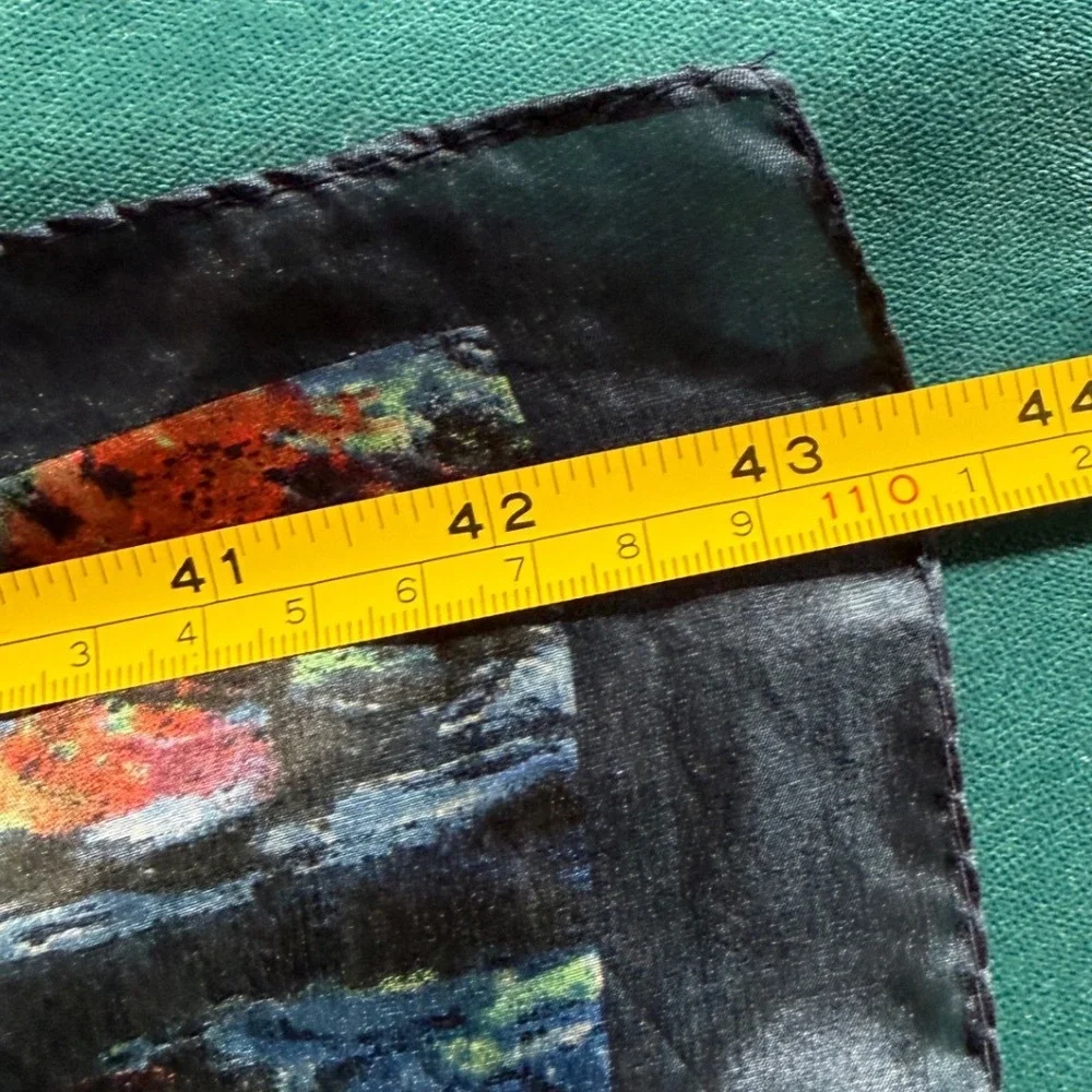 Van Gogh Starry Night Silk Scarf Blue Yellow Rectangular‎ Art Print Wrap